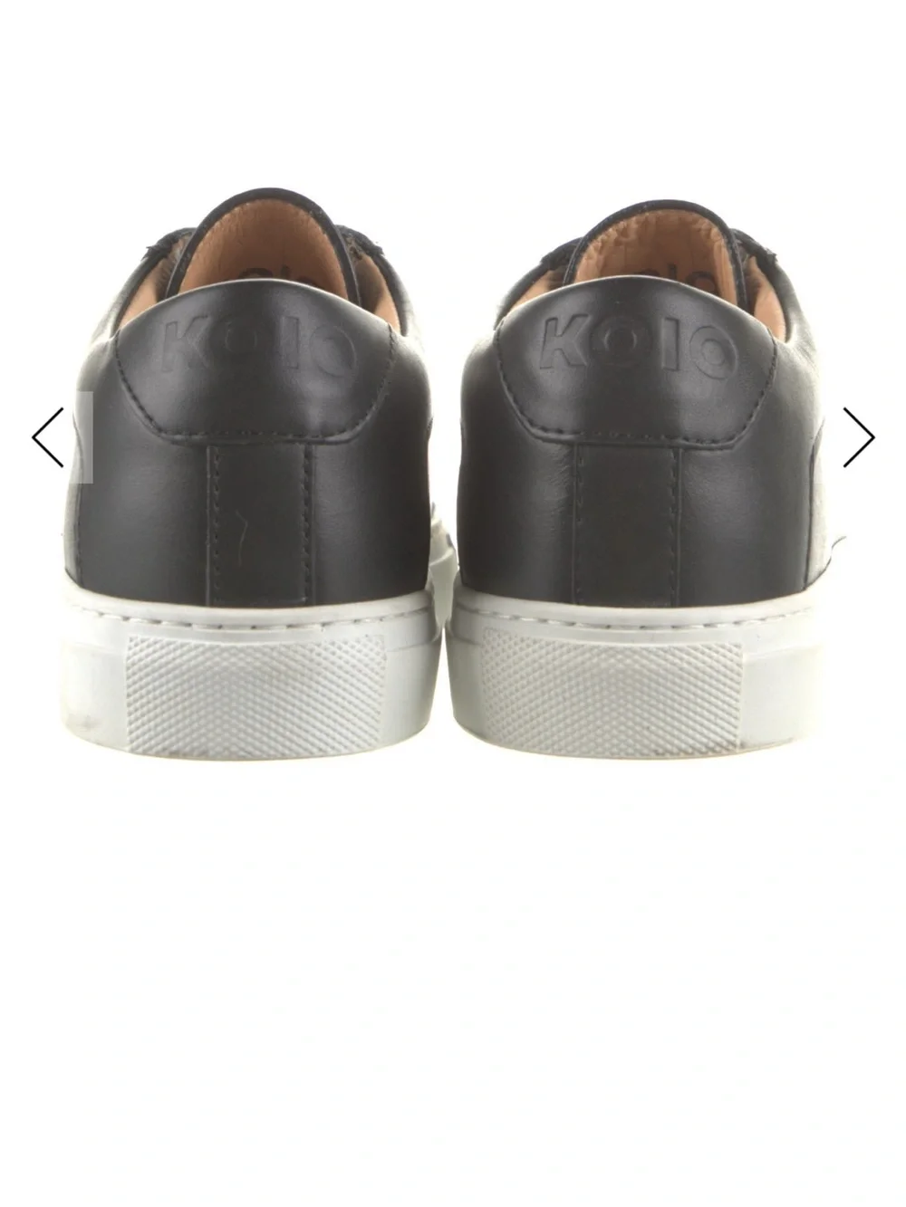 KOIO Black Leather Low-Top Women's Sneaker with White Sole